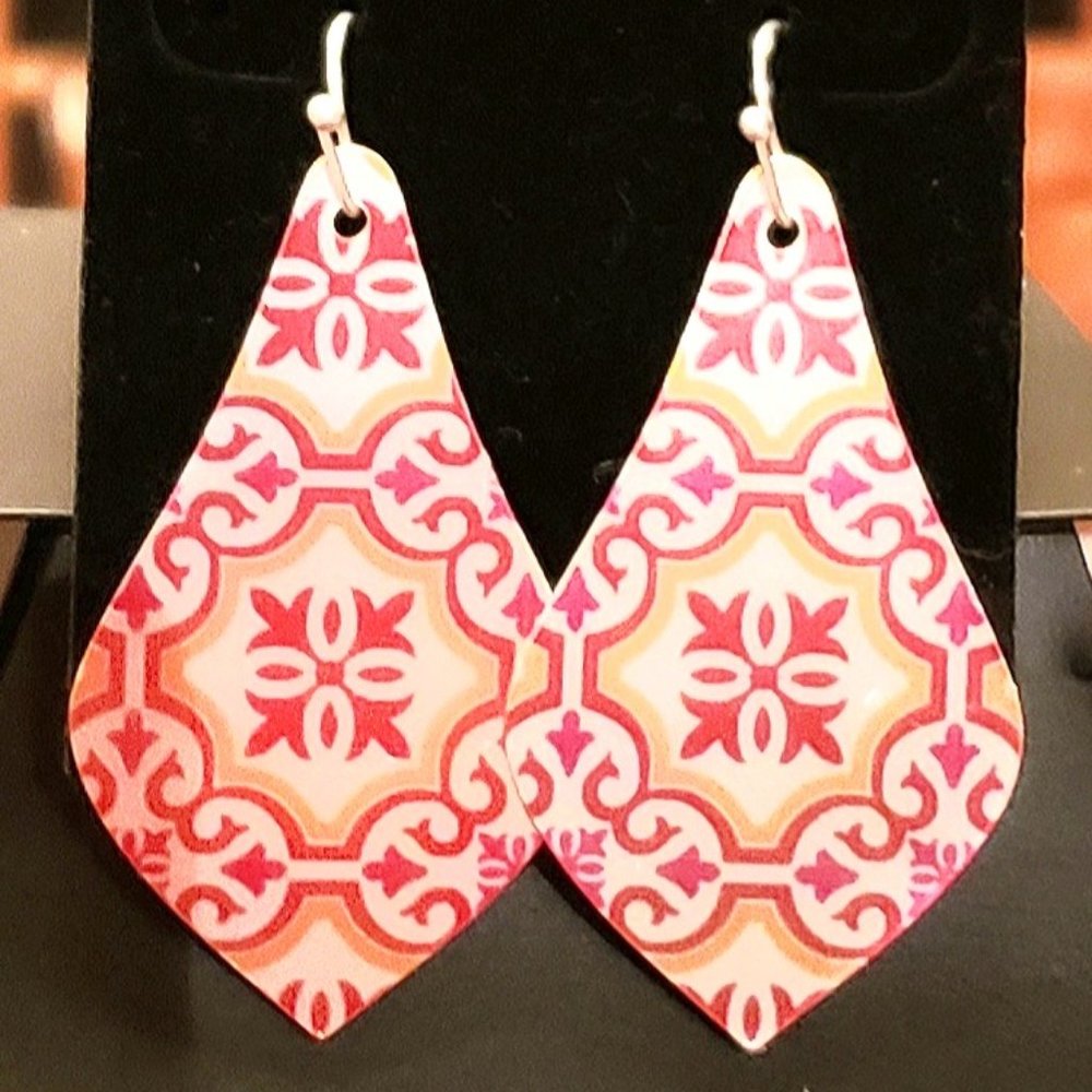 Patterned Metal Sheet Dangle Earrings